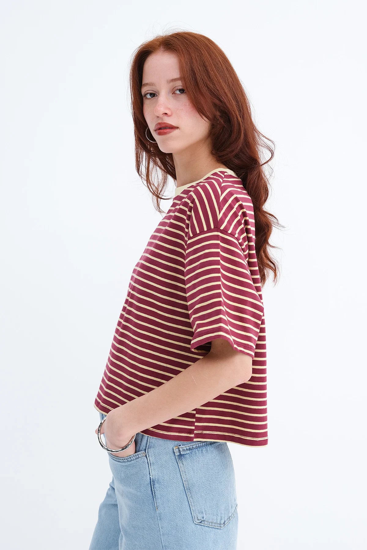 Burgundy-Yellow_Striped-Short-Sleeve-T-shirt-addax