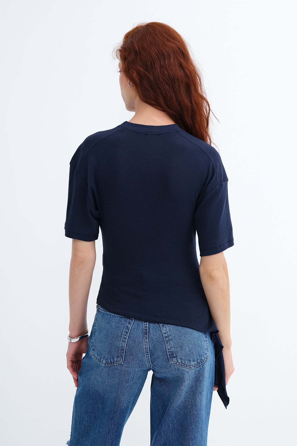 Dark-Night-Blue_Side-Ruched-Modal-T-Shirt-addax