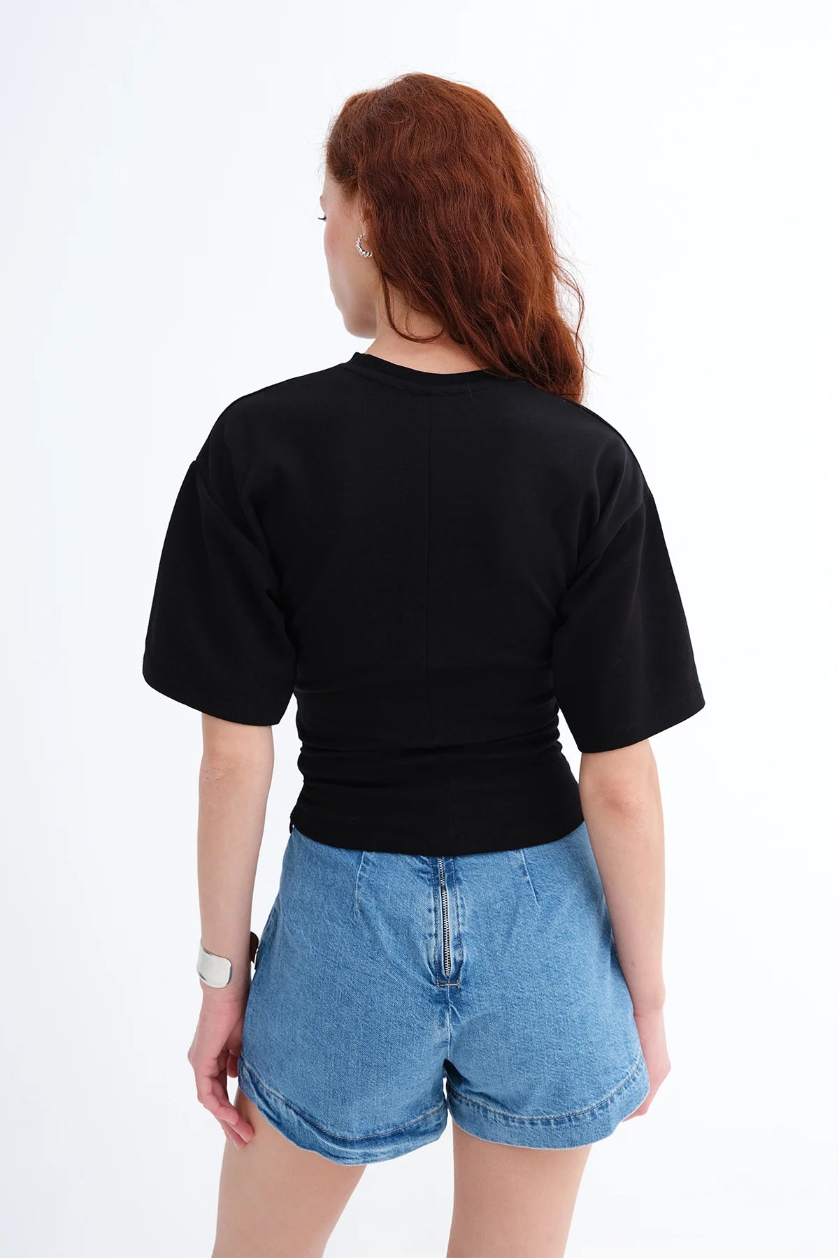 Black_Side-Gathered-T-shirt-addax