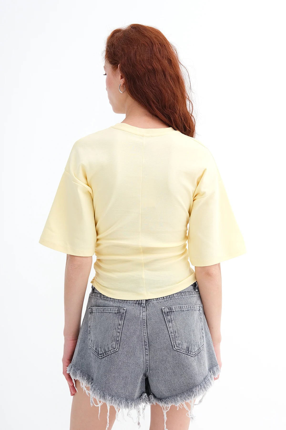 Yellow_Side-Gathered-T-shirt-addax