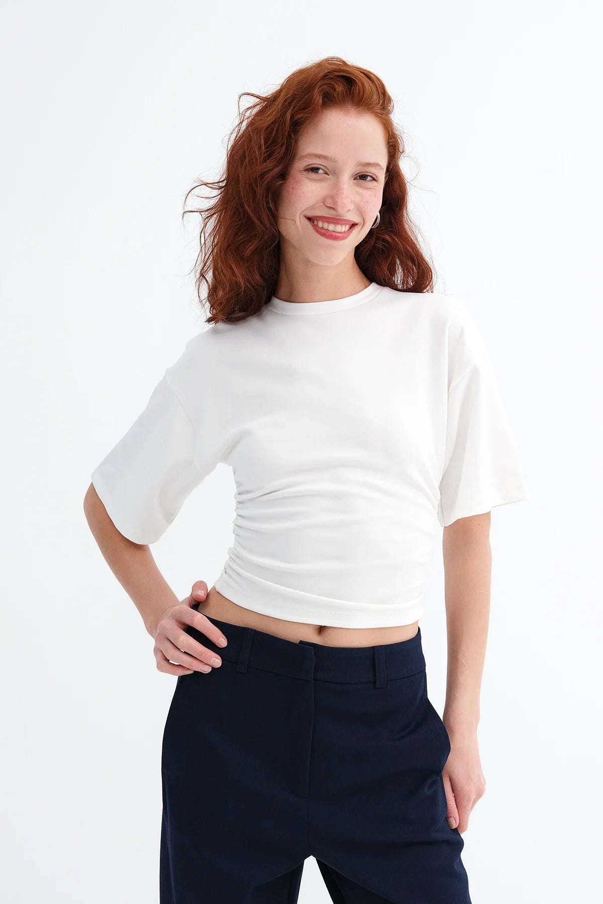 White_Side-Gathered-T-shirt-addax