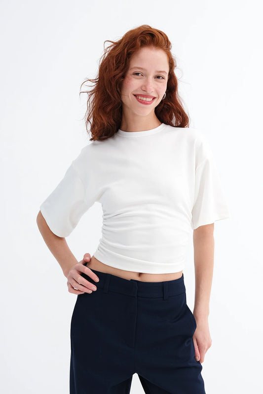 White_Side-Gathered-T-shirt-addax