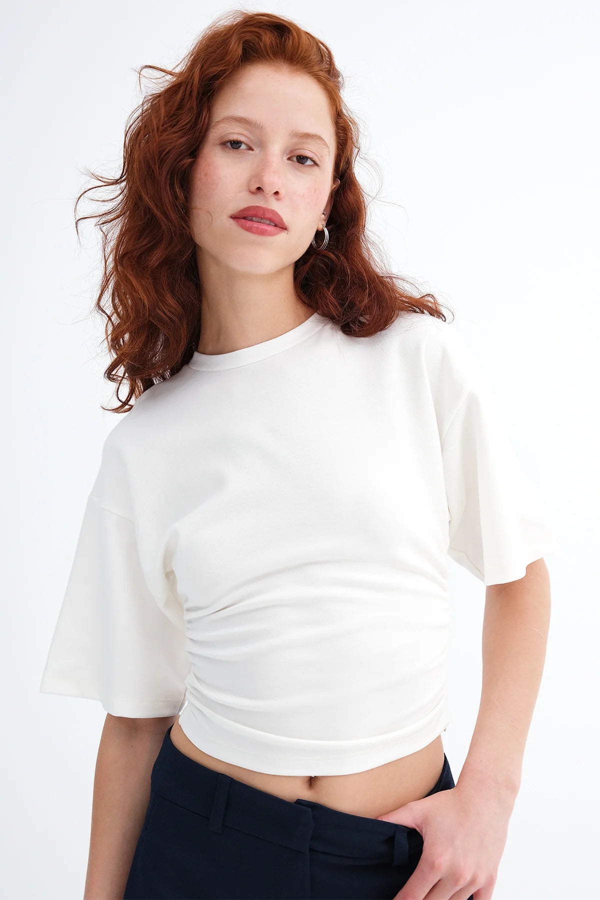 White_Side-Gathered-T-shirt-addax