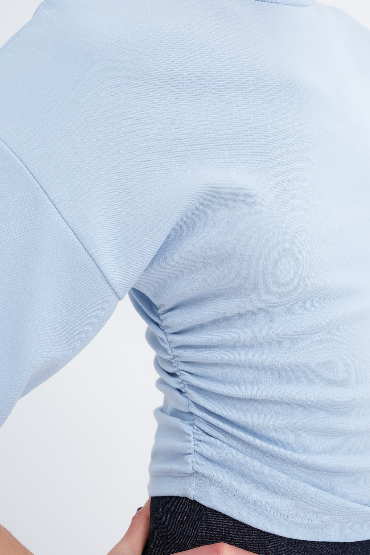 Baby-Blue_Side-Gathered-T-shirt-addax