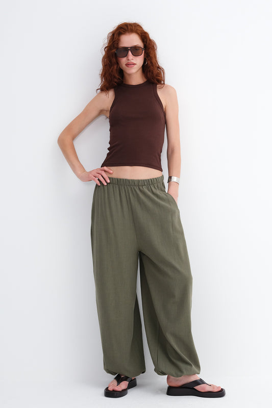Oil-Green_Elastic-Waist-Linen-Trousers-addax