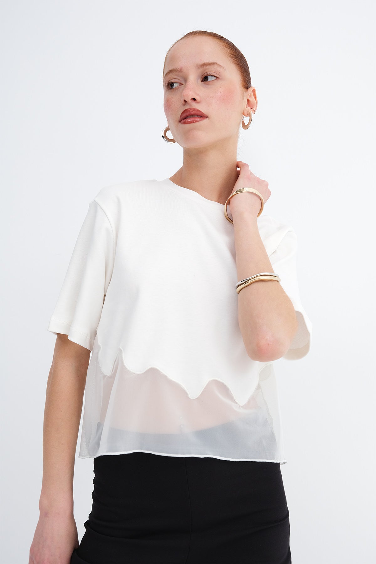 Tulle Detail T-shirt