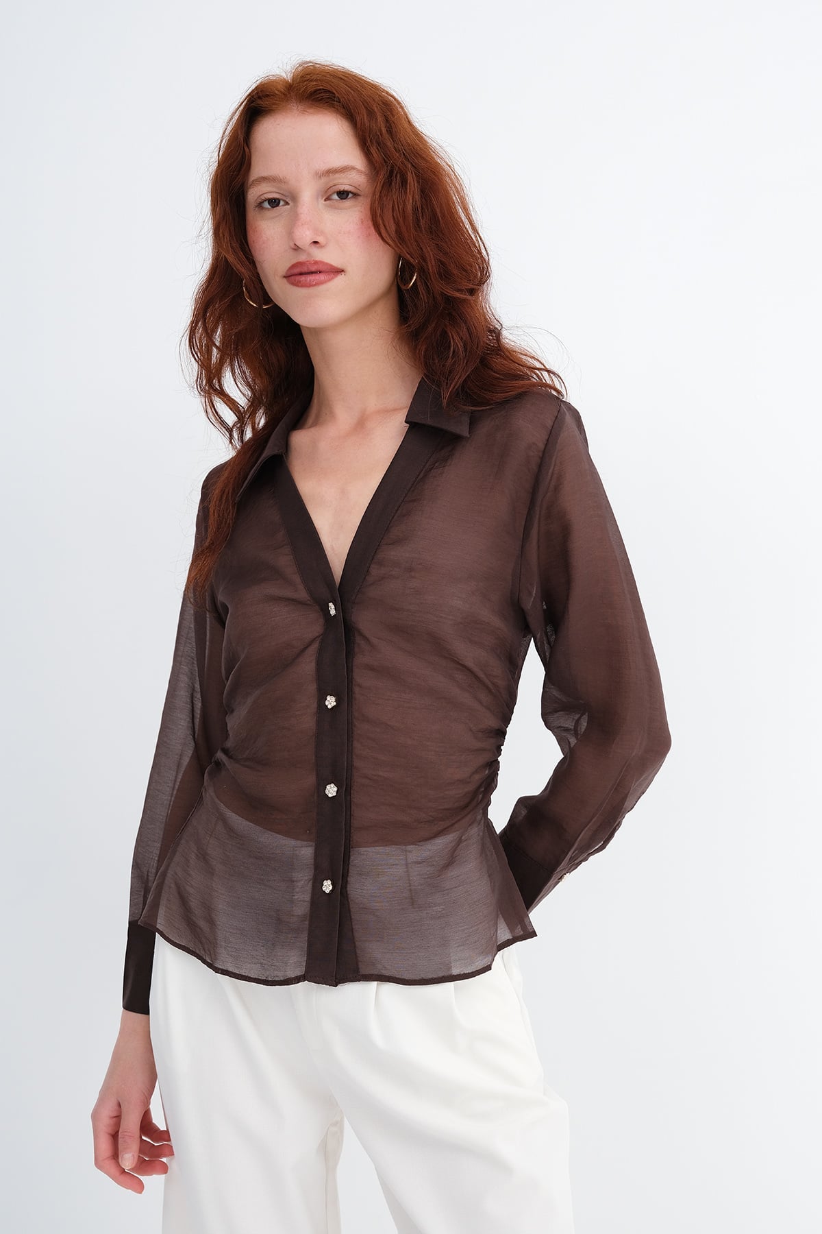Buttoned Sheer Shirt