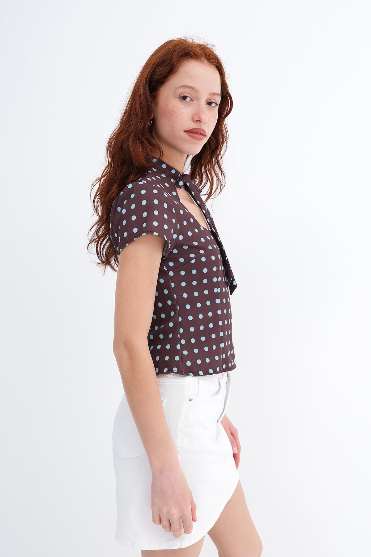 Tie Detail Polka Dot Blouse