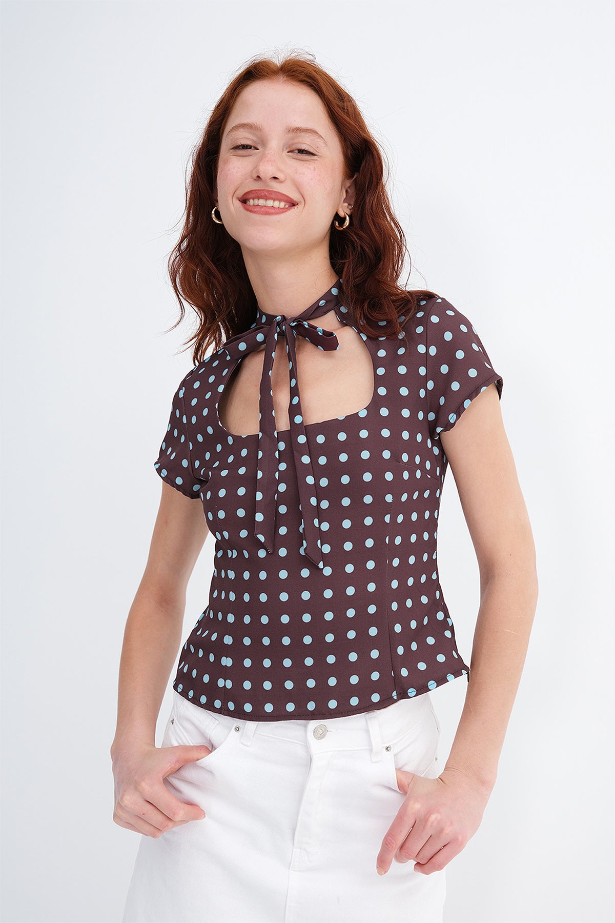Brown---Blue_Tie-Detail-Polka-Dot-Blouse-addax