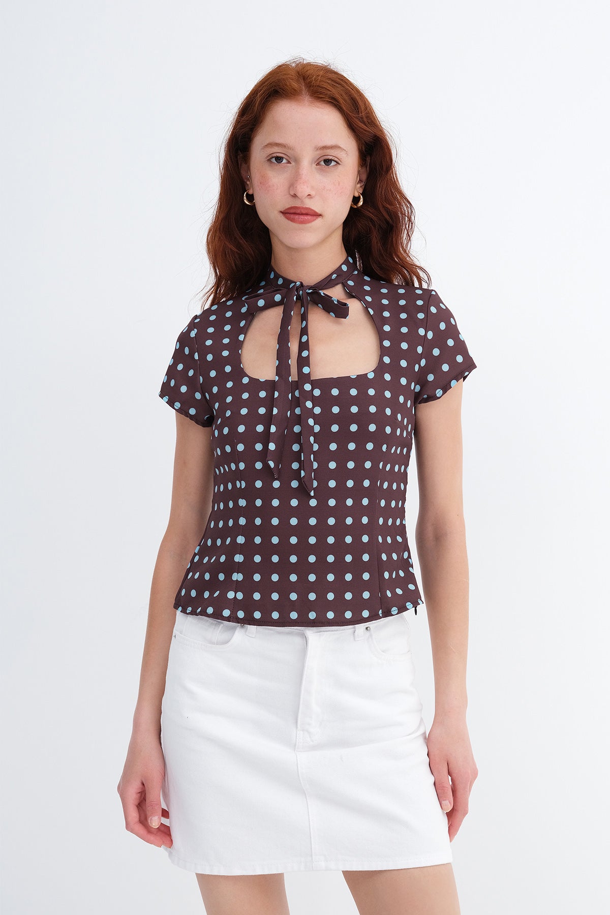 Tie Detail Polka Dot Blouse