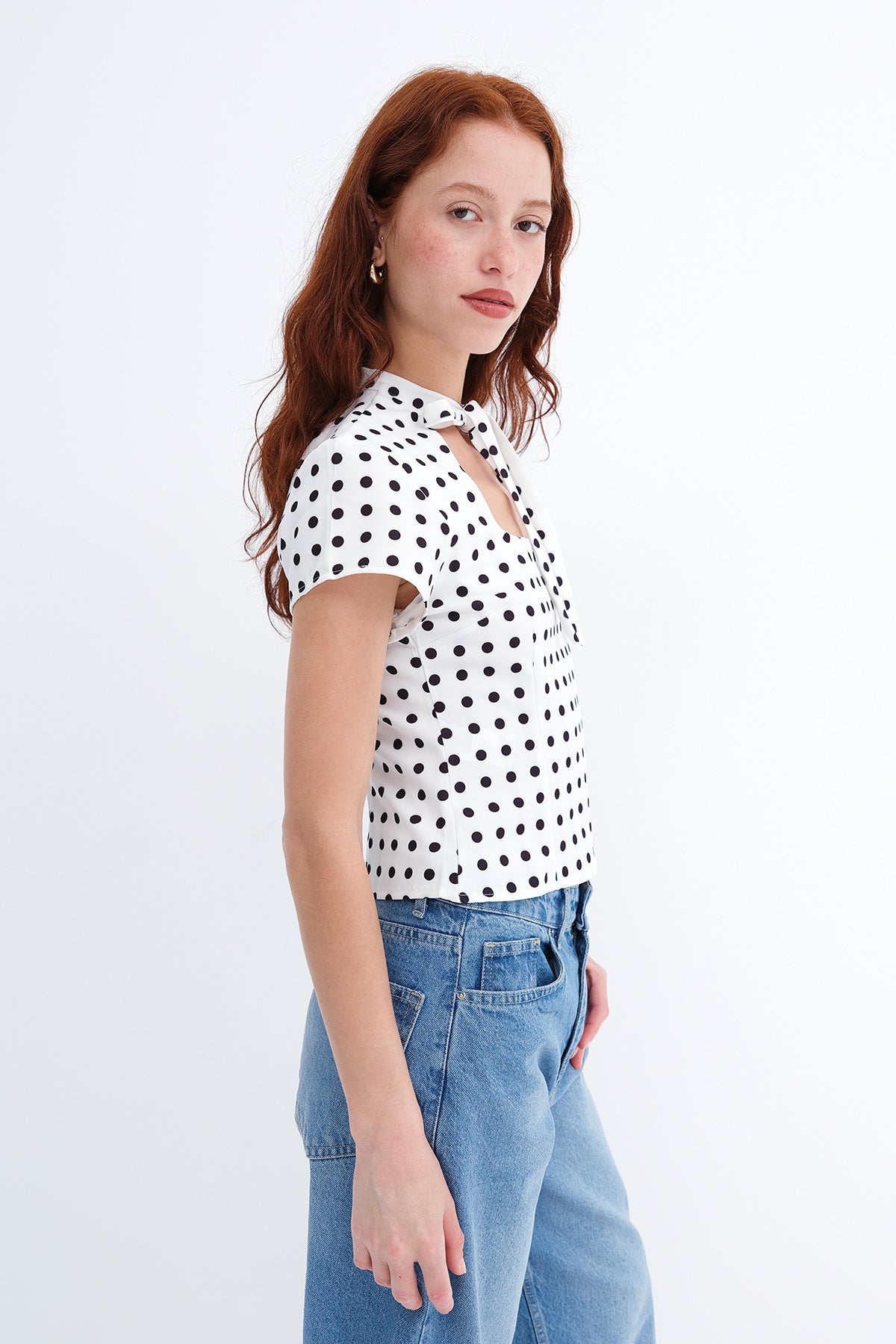 Ecru---Black_Tie-Detail-Polka-Dot-Blouse-addax