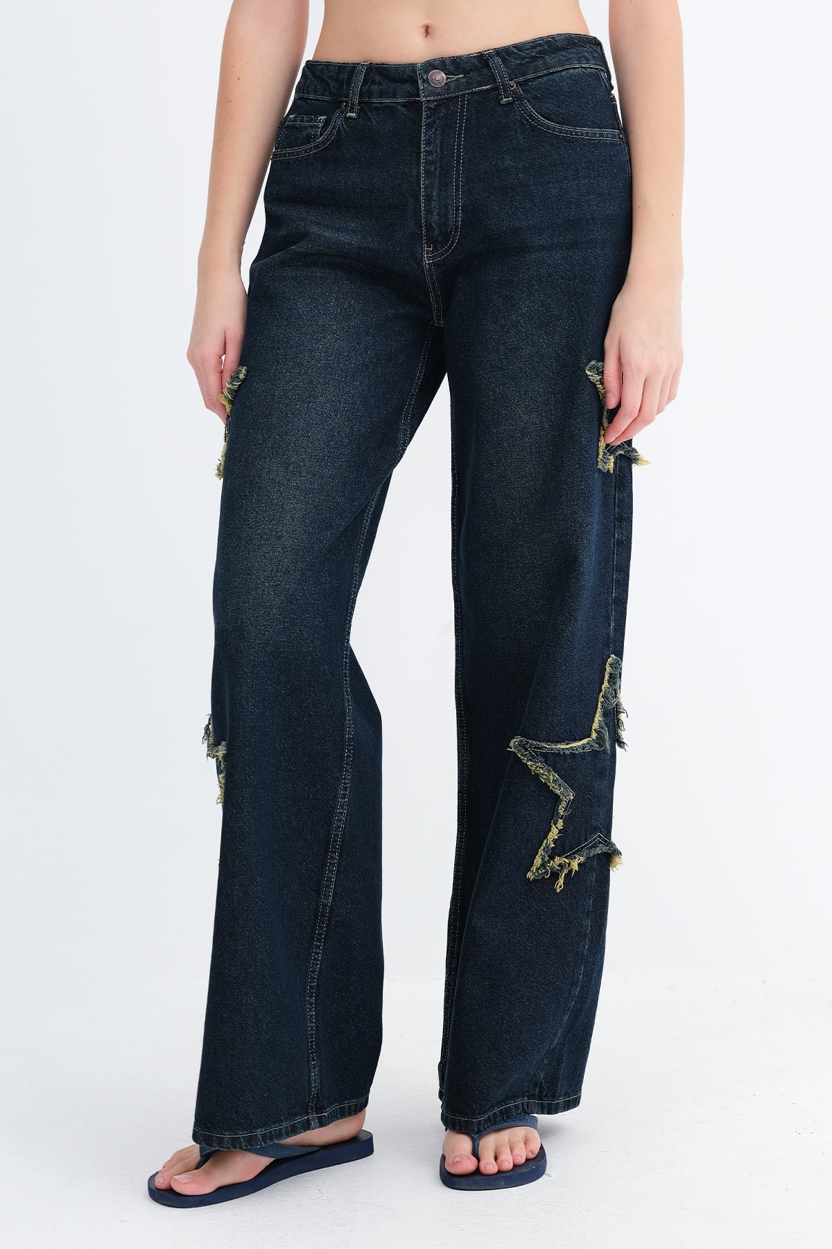 Green-Tint_Jeans-with-Star-Detail-addax