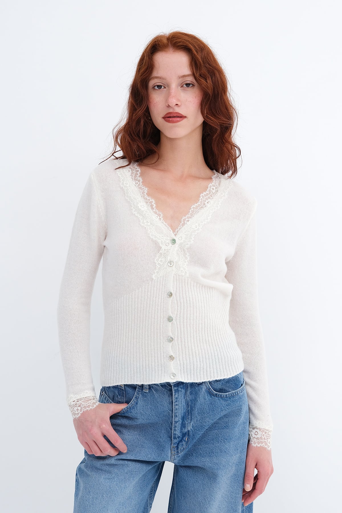 Ecru_Lace-Trimmed-V-Neck-Knit-Cardigan-addax