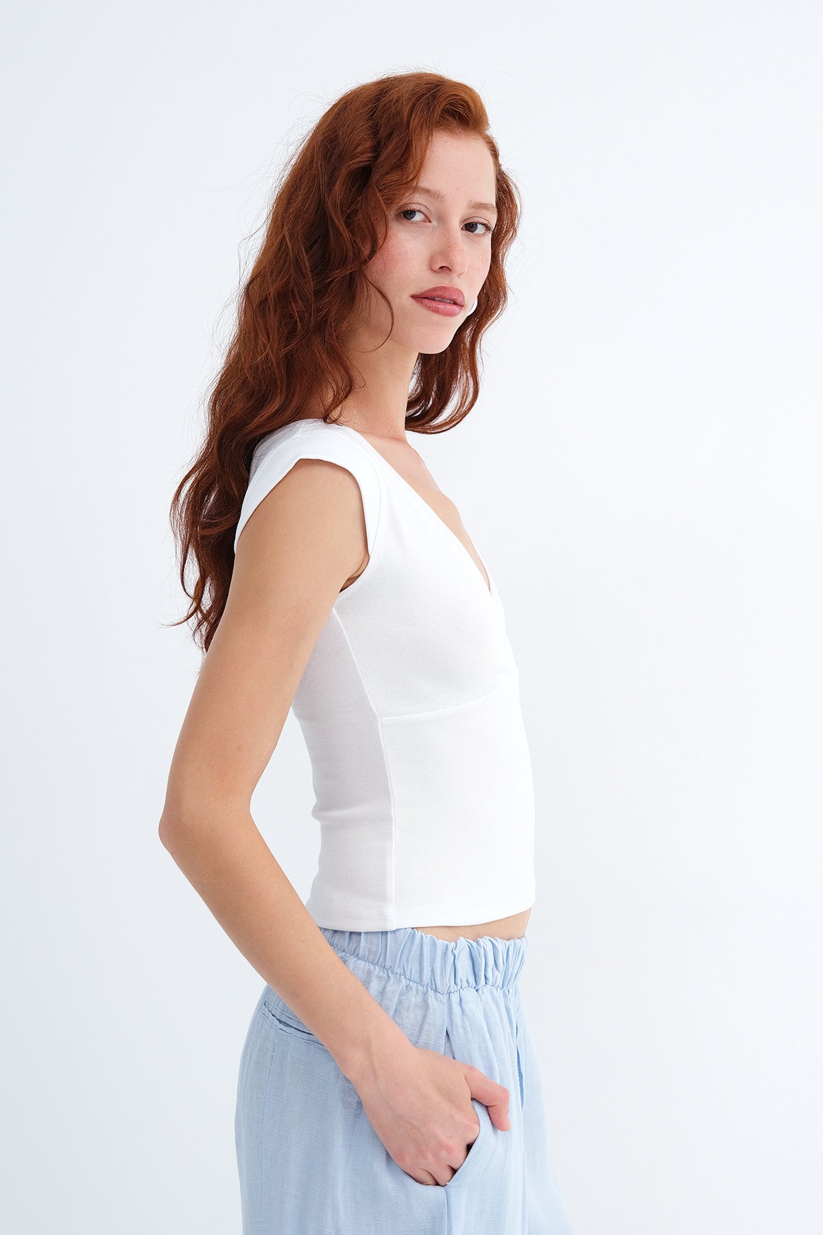White_Surplice-Neck-Short-Sleeve-T-Shirt-addax