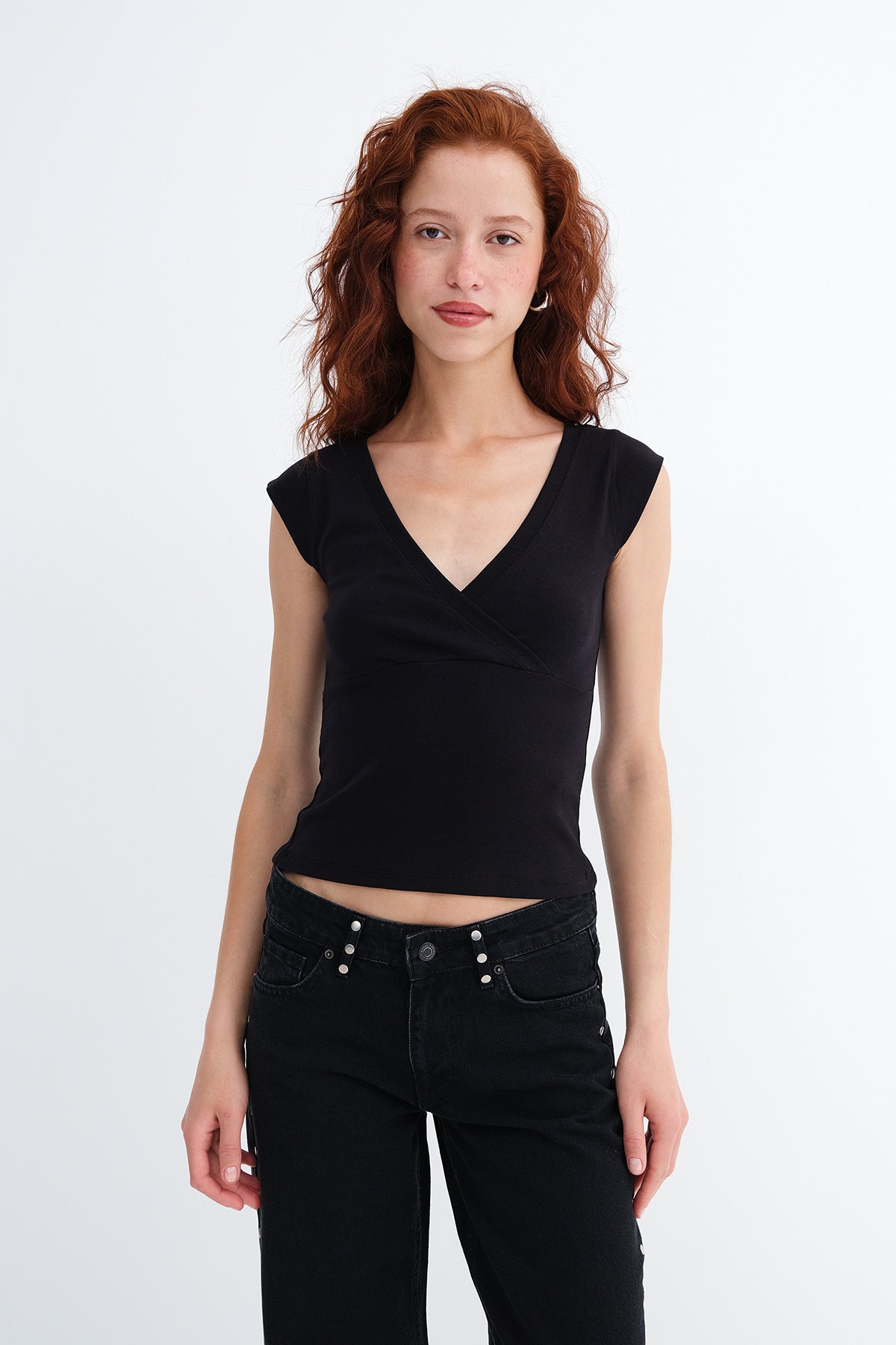 Black_Surplice-Neck-Short-Sleeve-T-Shirt-addax