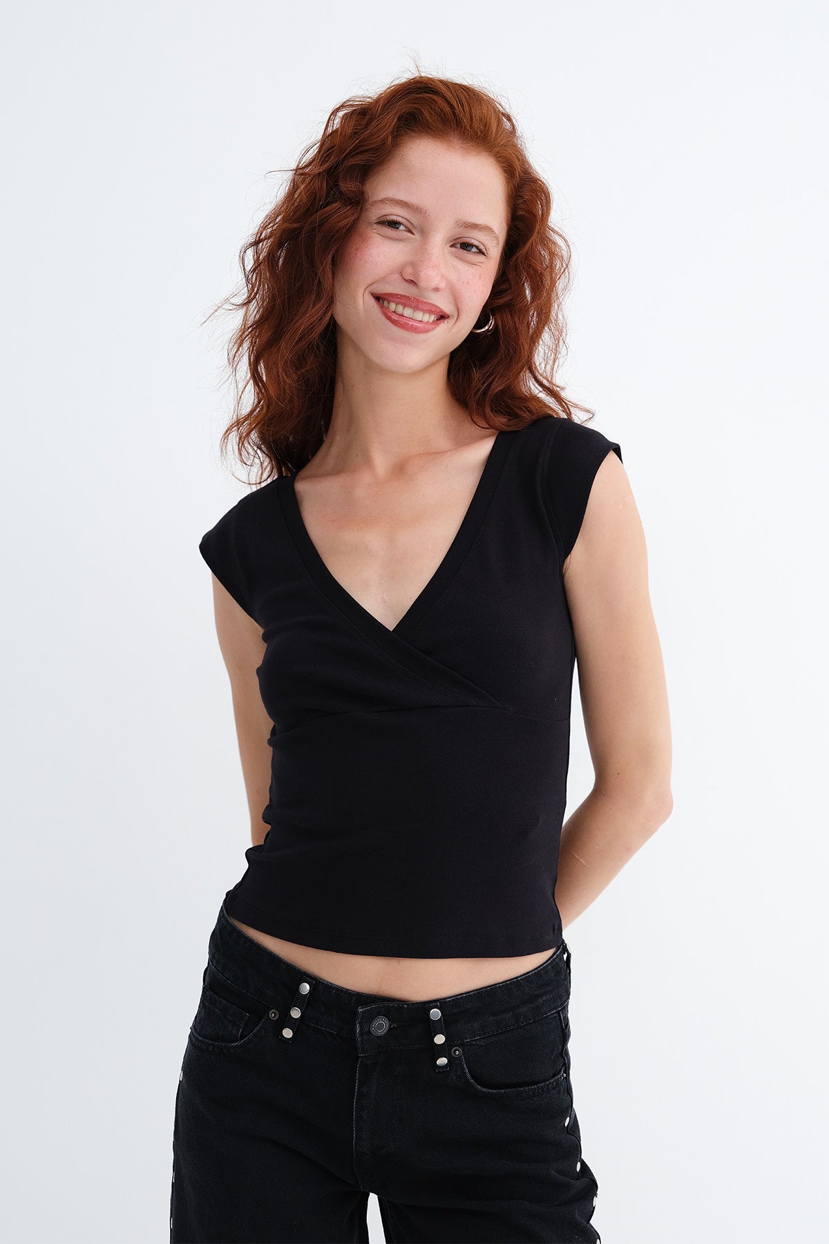 Black_Surplice-Neck-Short-Sleeve-T-Shirt-addax