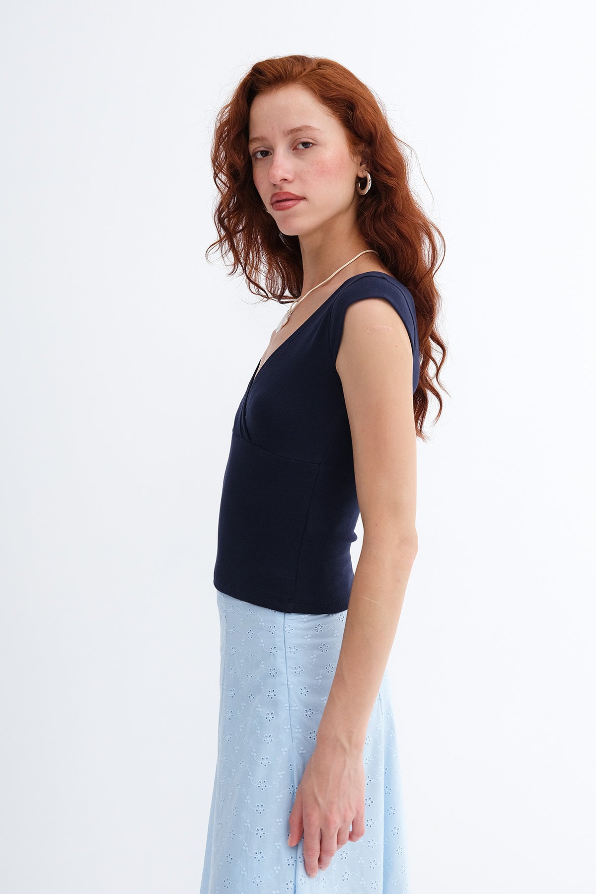 Dark-Night-Blue_Surplice-Neck-Short-Sleeve-T-Shirt-addax