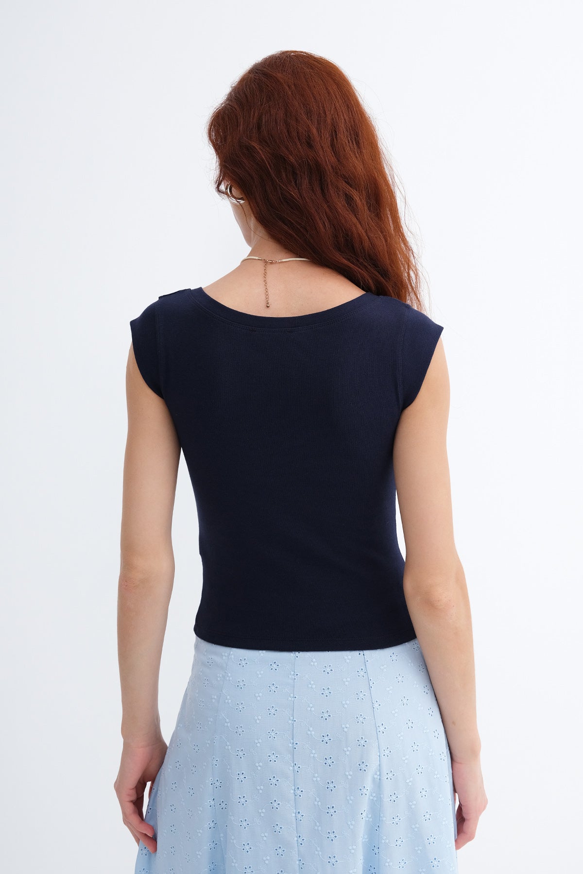Dark-Night-Blue_Surplice-Neck-Short-Sleeve-T-Shirt-addax