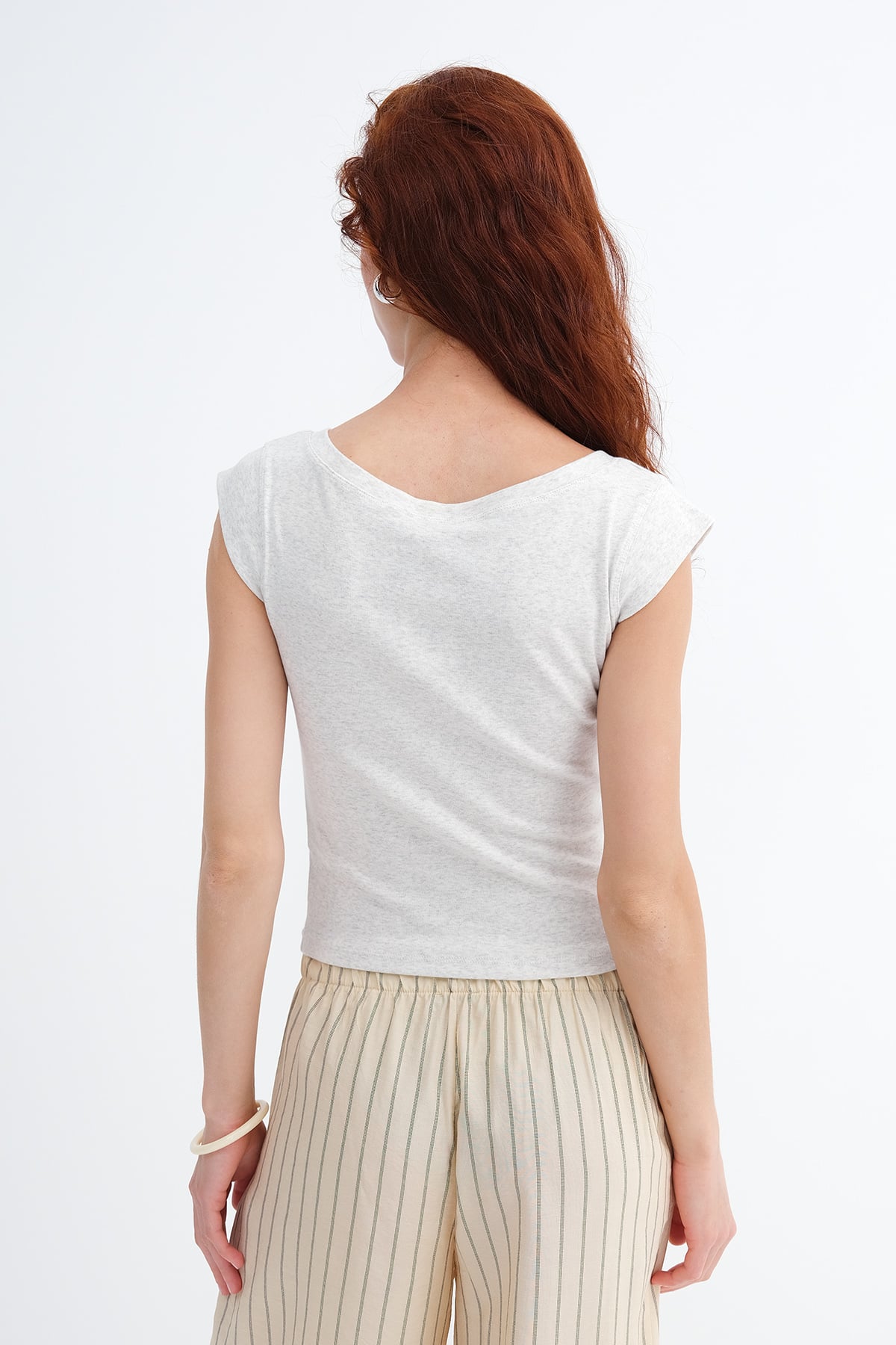 Snow-Melange_Surplice-Neck-Short-Sleeve-T-Shirt-addax