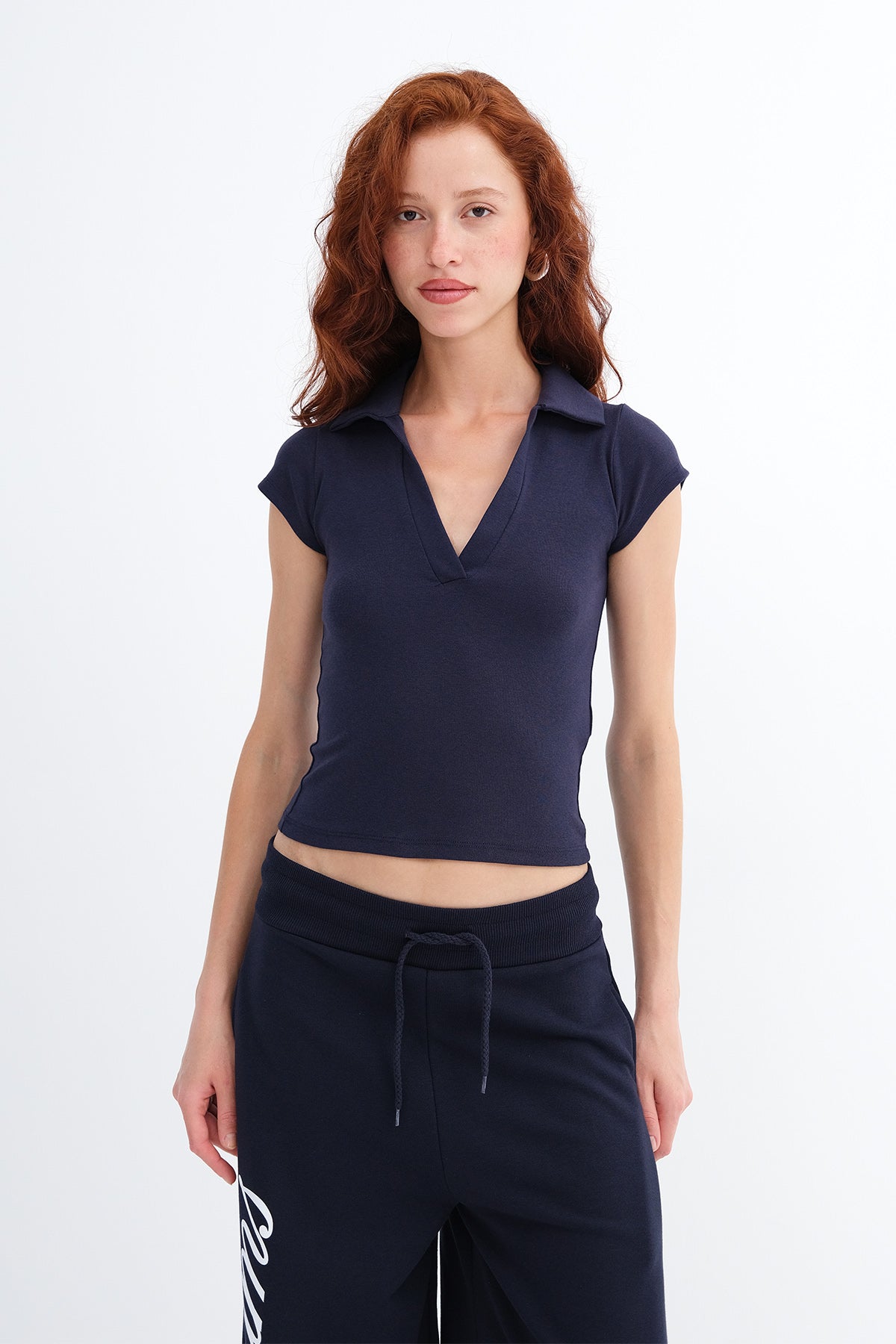 Dark-Night-Blue_Polo-Collar-Modal-T-shirt-addax