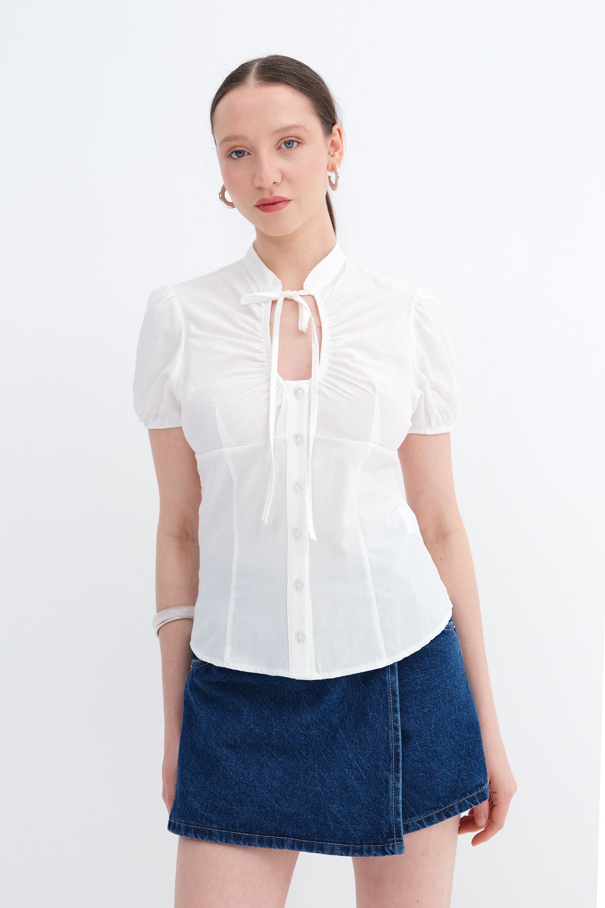 Ecru_Buttoned-Balloon-Sleeve-Shirt-addax