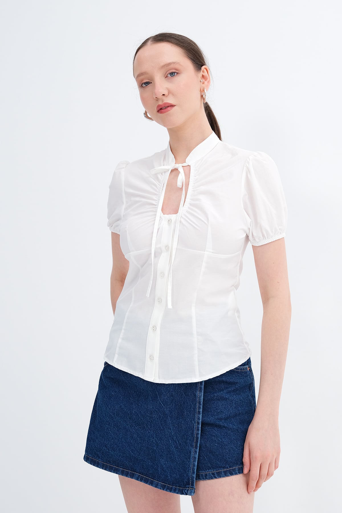 Ecru_Buttoned-Balloon-Sleeve-Shirt-addax