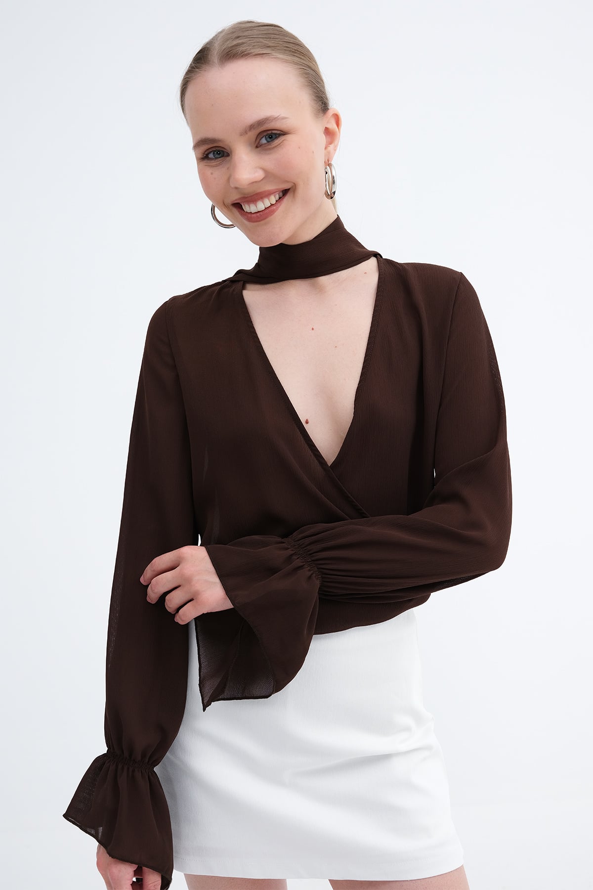 Bitter-Coffee_Wrap-Sheer-Blouse-addax