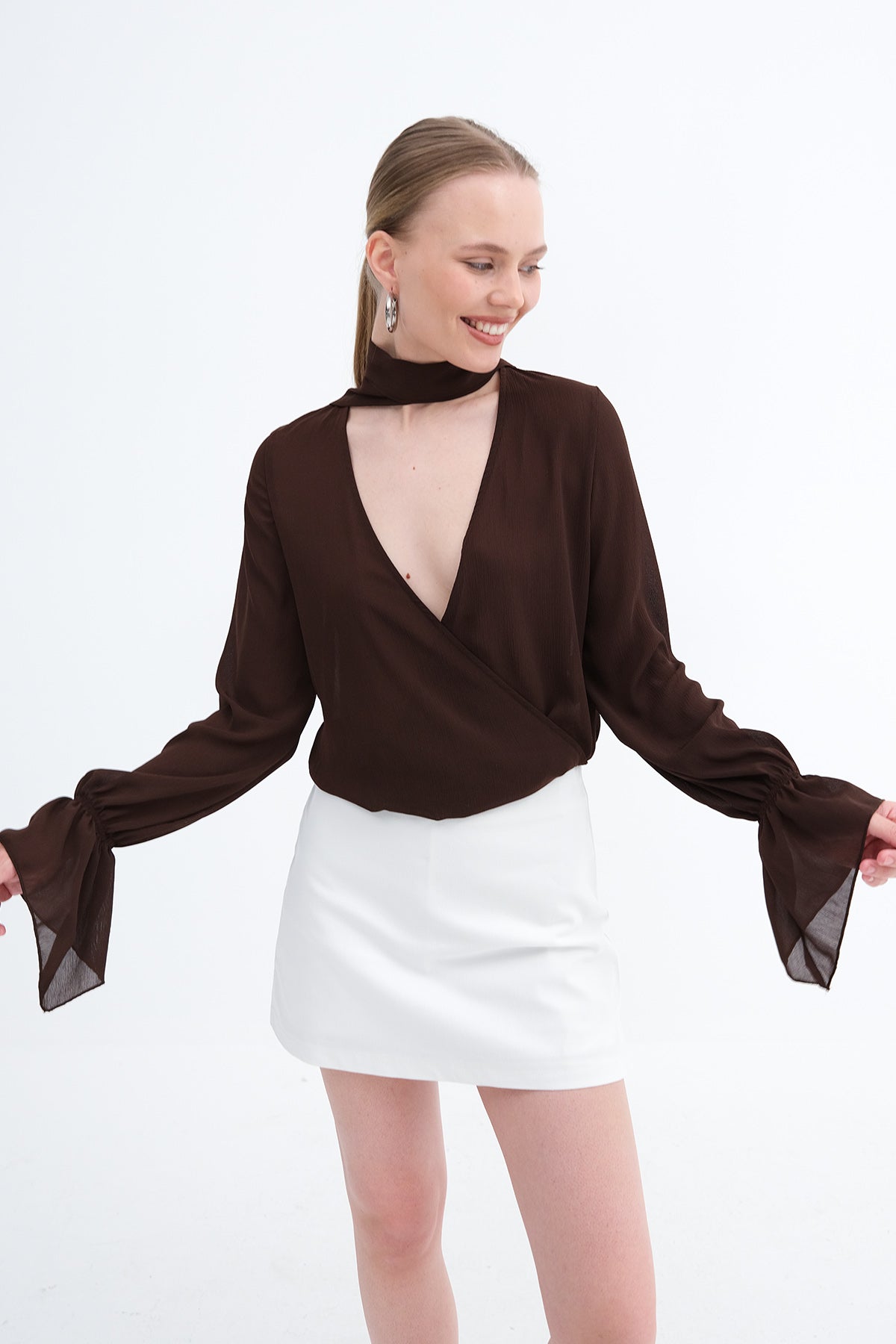 Bitter-Coffee_Wrap-Sheer-Blouse-addax