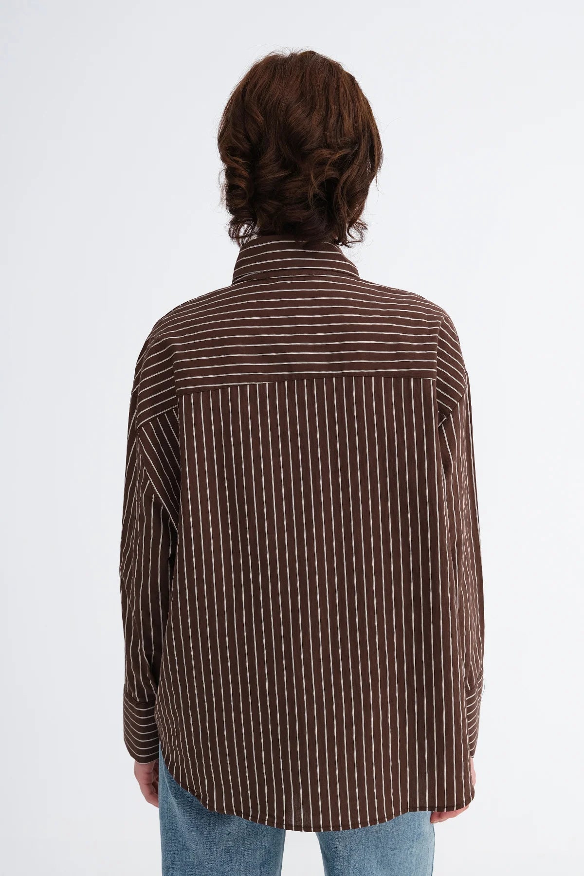 Brown_Striped-Shirt-with-Scarf-Detail-addax