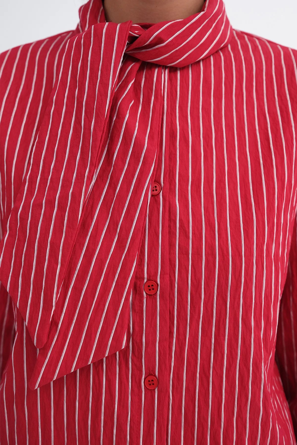 Red_Striped-Shirt-with-Scarf-Detail-addax