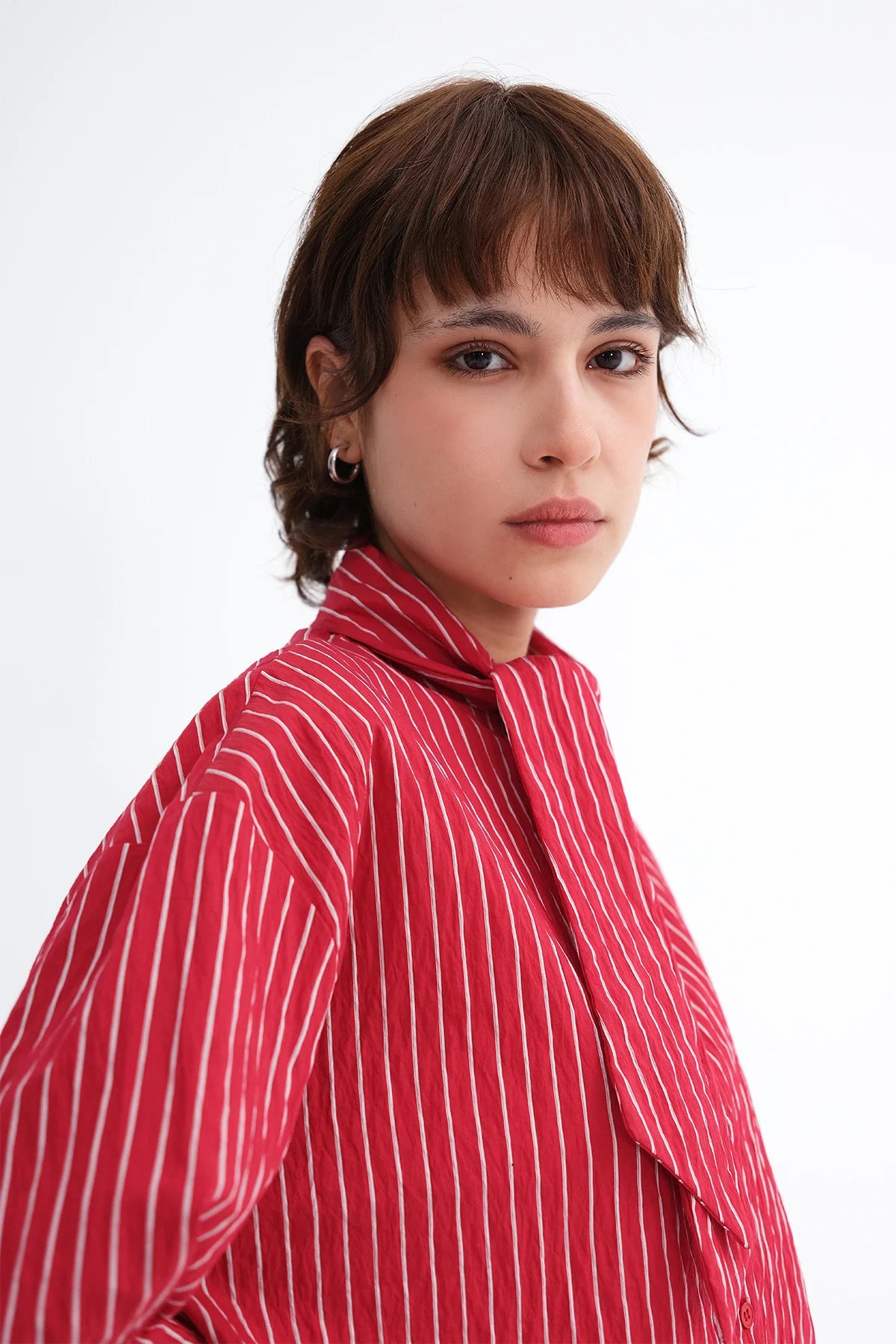 Red_Striped-Shirt-with-Scarf-Detail-addax