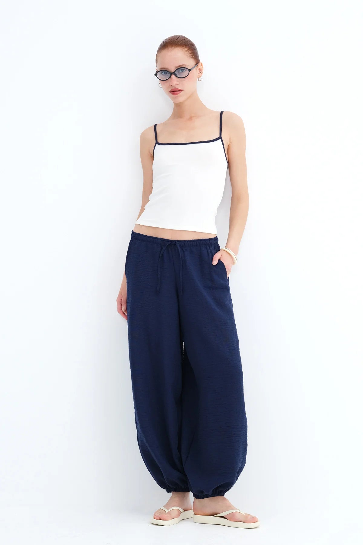 Dark-Night-Blue_Elastic-Waist-Harem-Pants-addax
