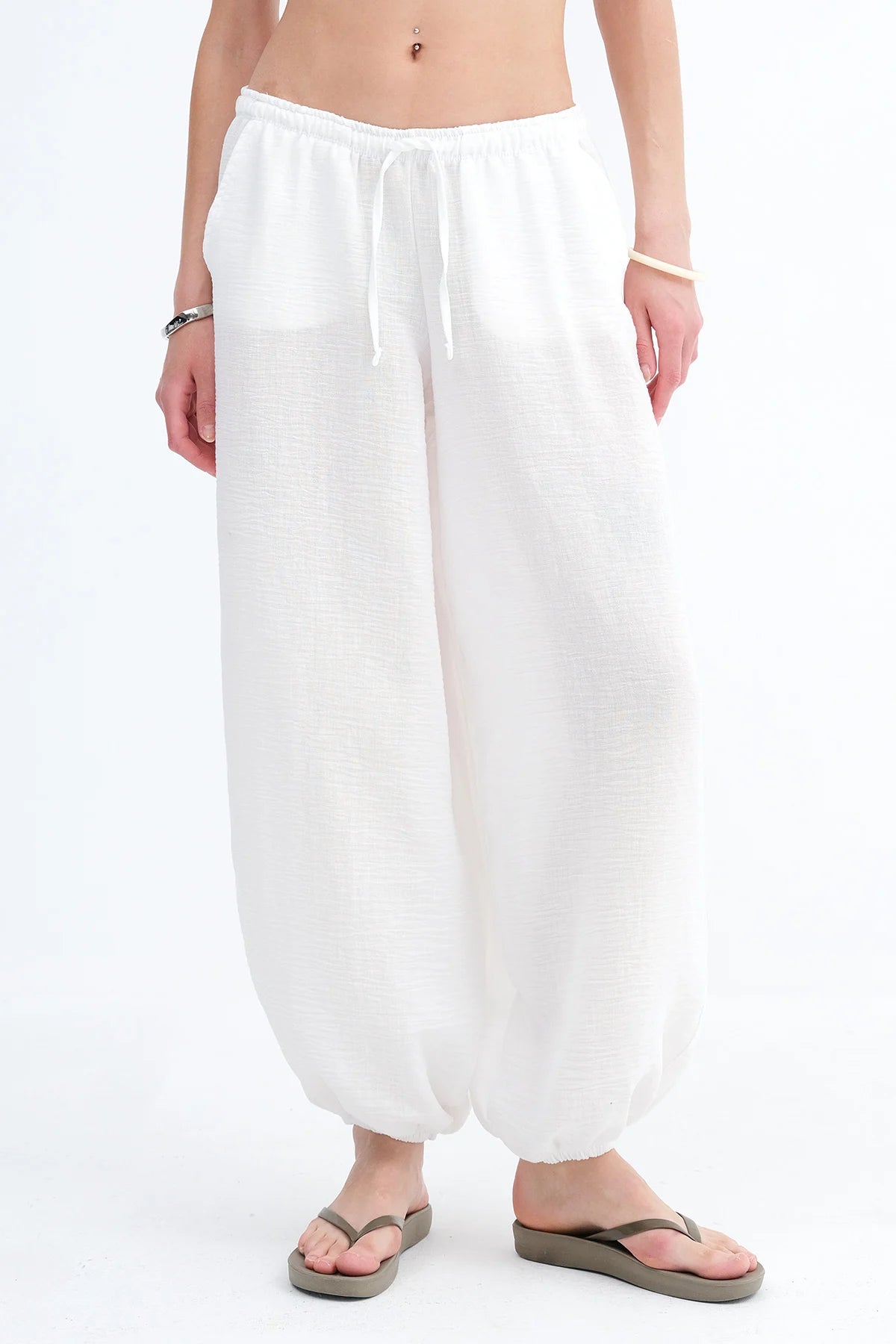 Ecru_Elastic-Waist-Harem-Pants-addax