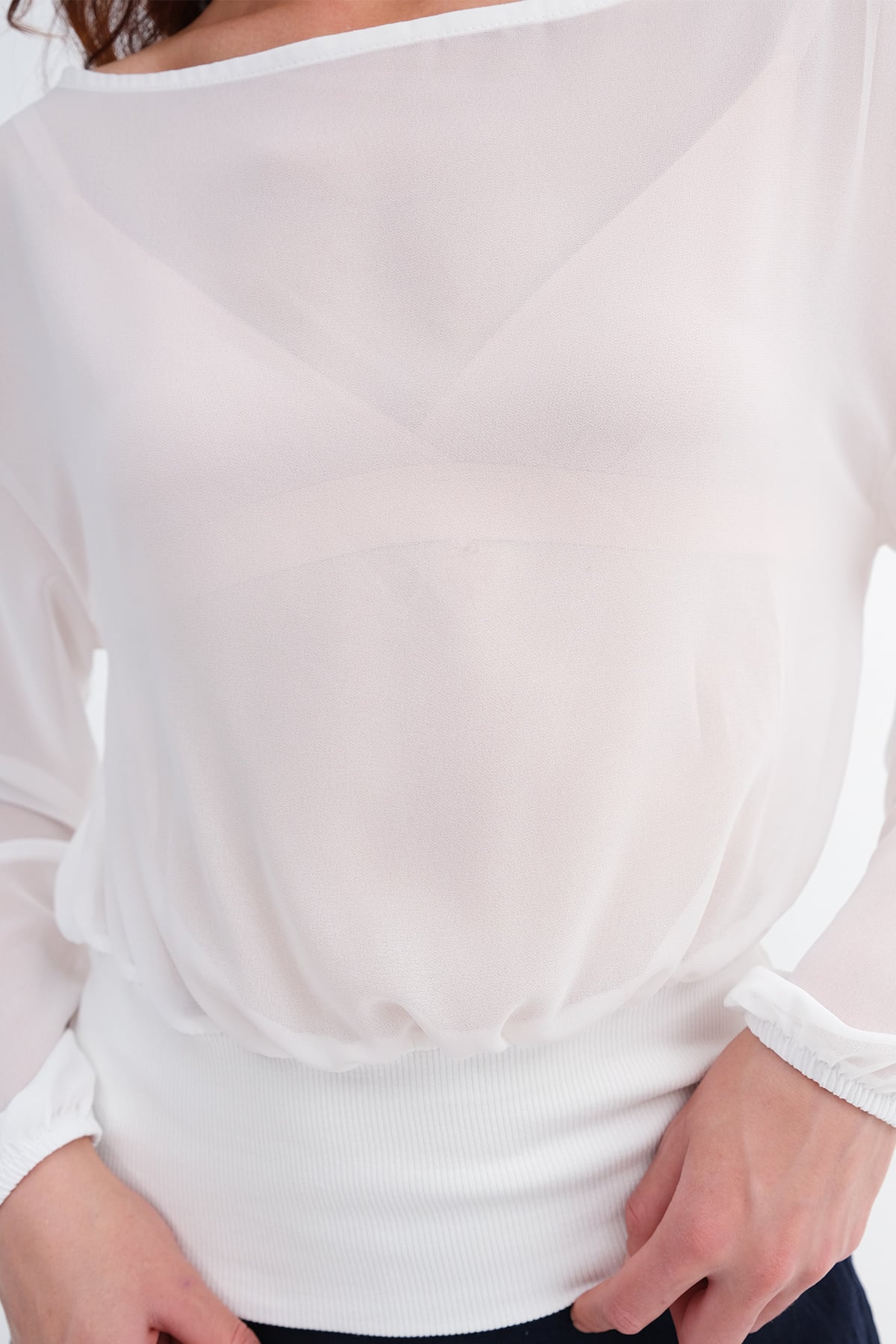 Ecru_Elastic-Cuff-Chiffon-Blouse-addax