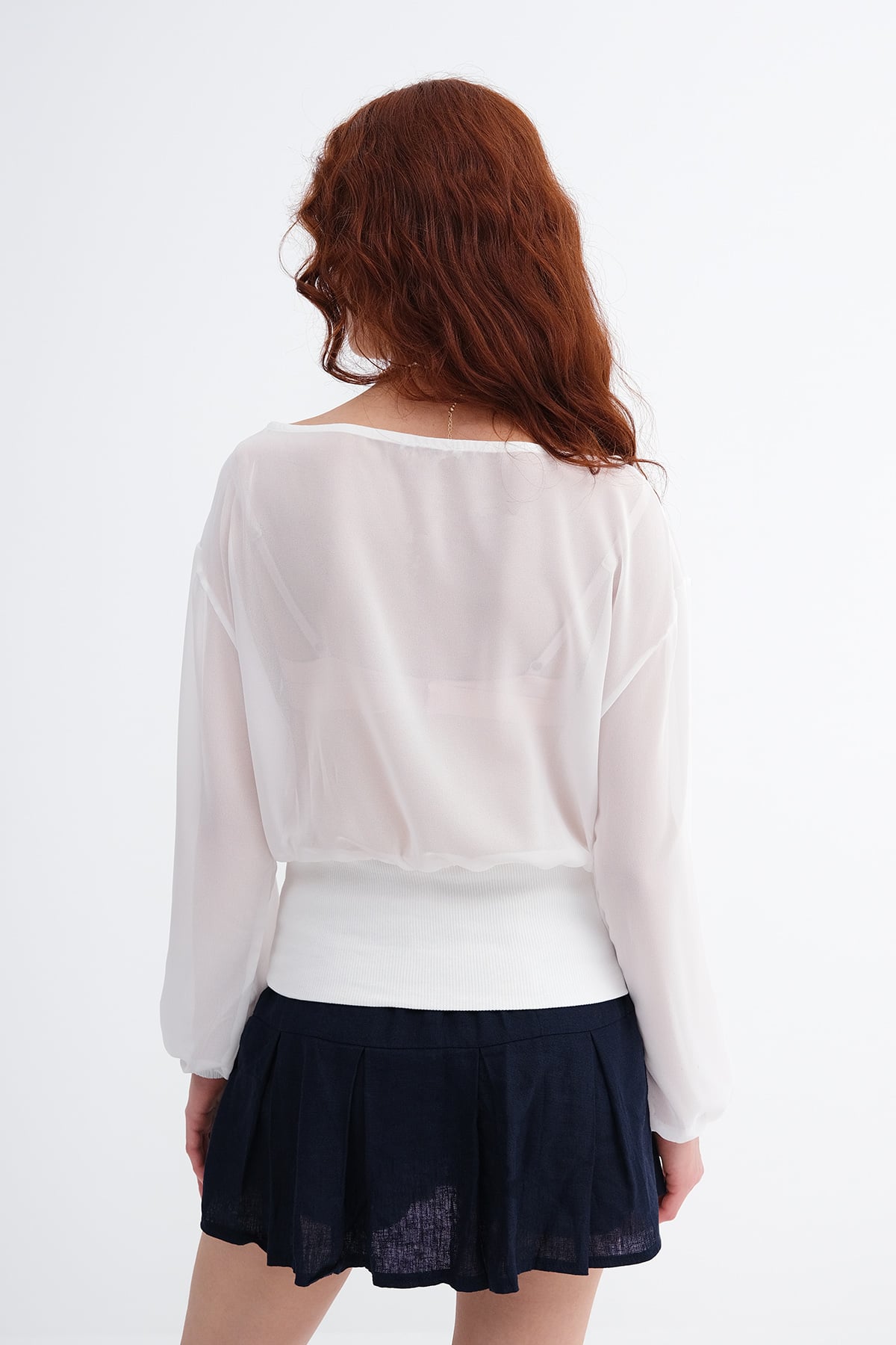 Ecru_Elastic-Cuff-Chiffon-Blouse-addax