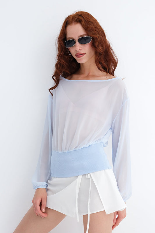Baby-Blue_Elastic-Cuff-Chiffon-Blouse-addax
