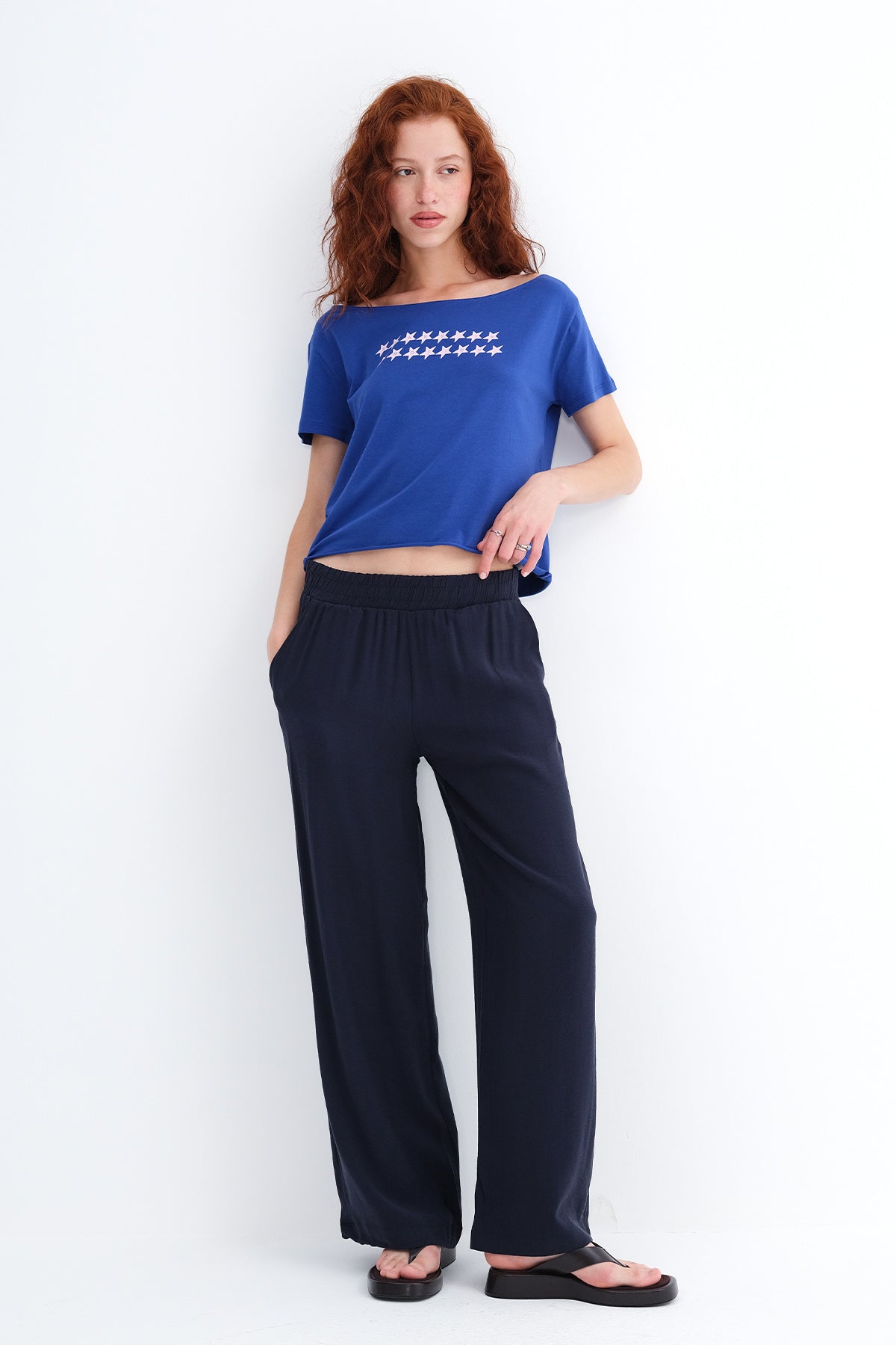 Dark-Night-Blue_Pants-with-Elastic-Waist-addax