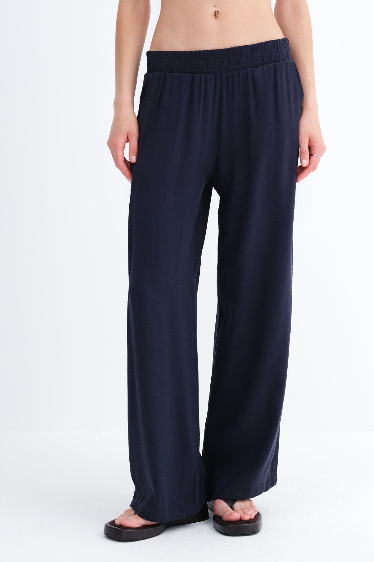 Dark-Night-Blue_Pants-with-Elastic-Waist-addax