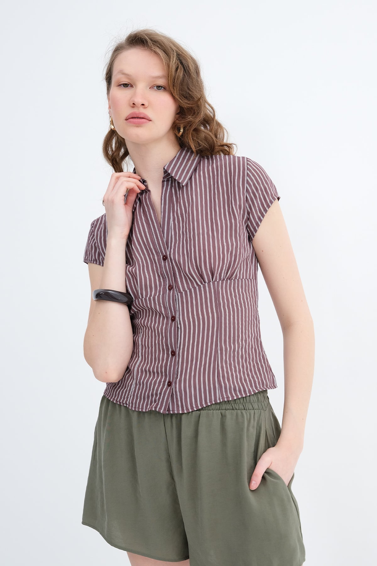 Striped Button-Up Shirt