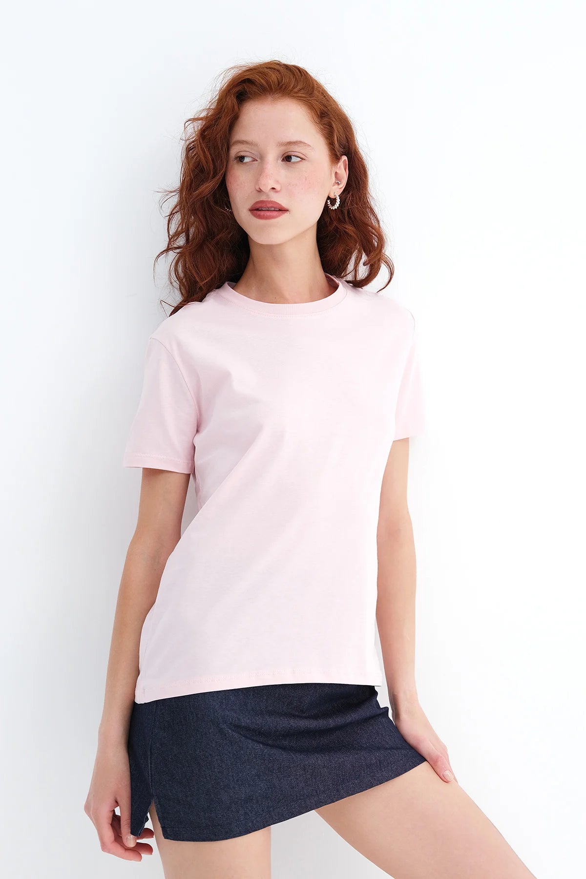 Pink_Crew-Neck-Basic-T-shirt-addax