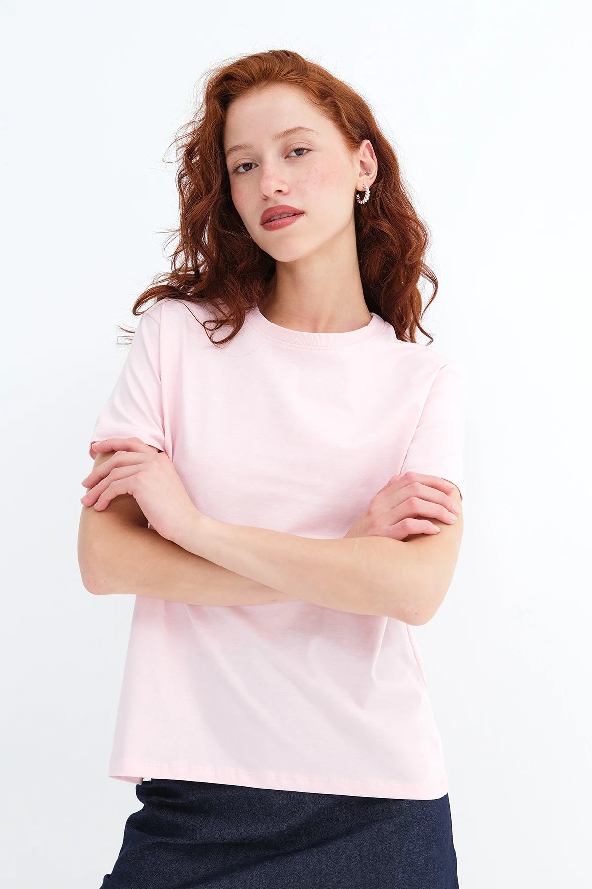 Pink_Crew-Neck-Basic-T-shirt-addax
