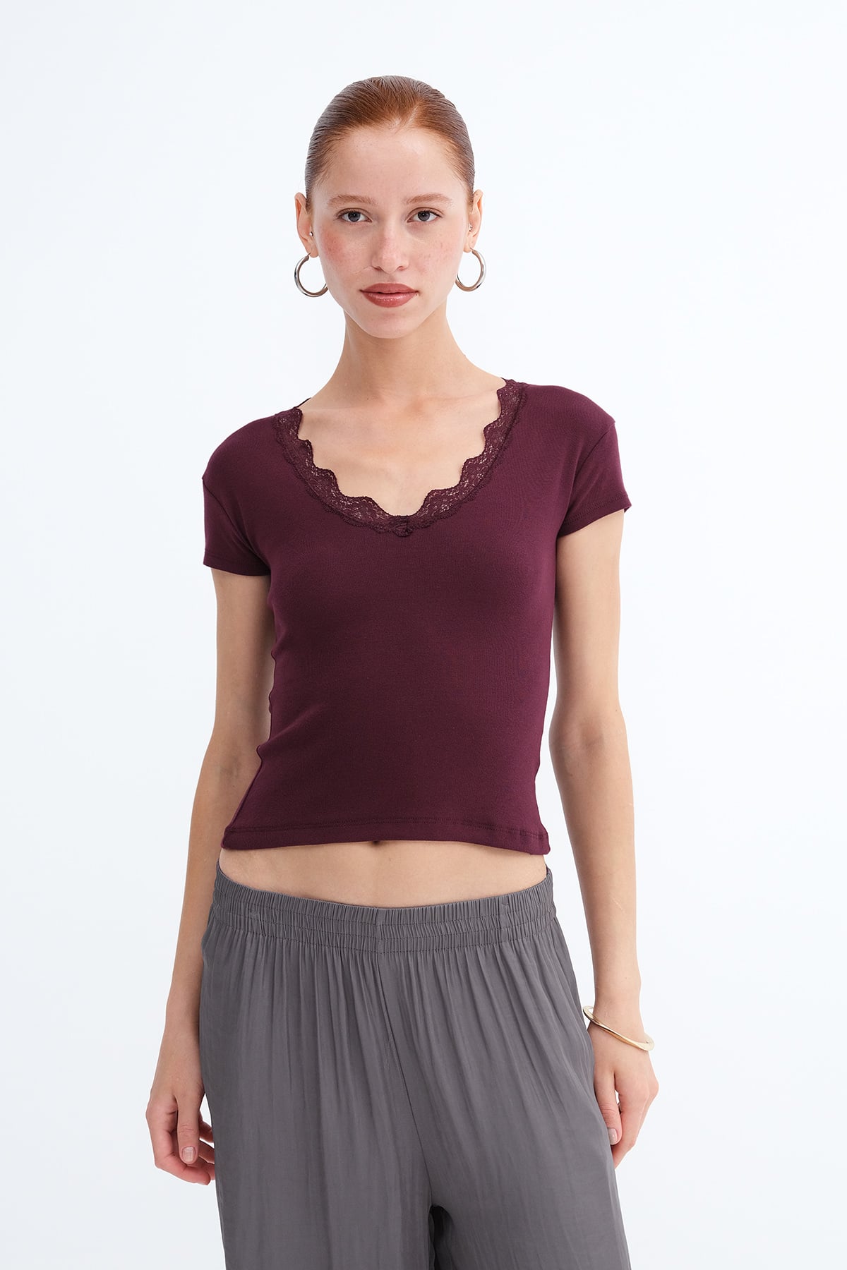 Burgundy_Lace-Detail-T-shirt-addax