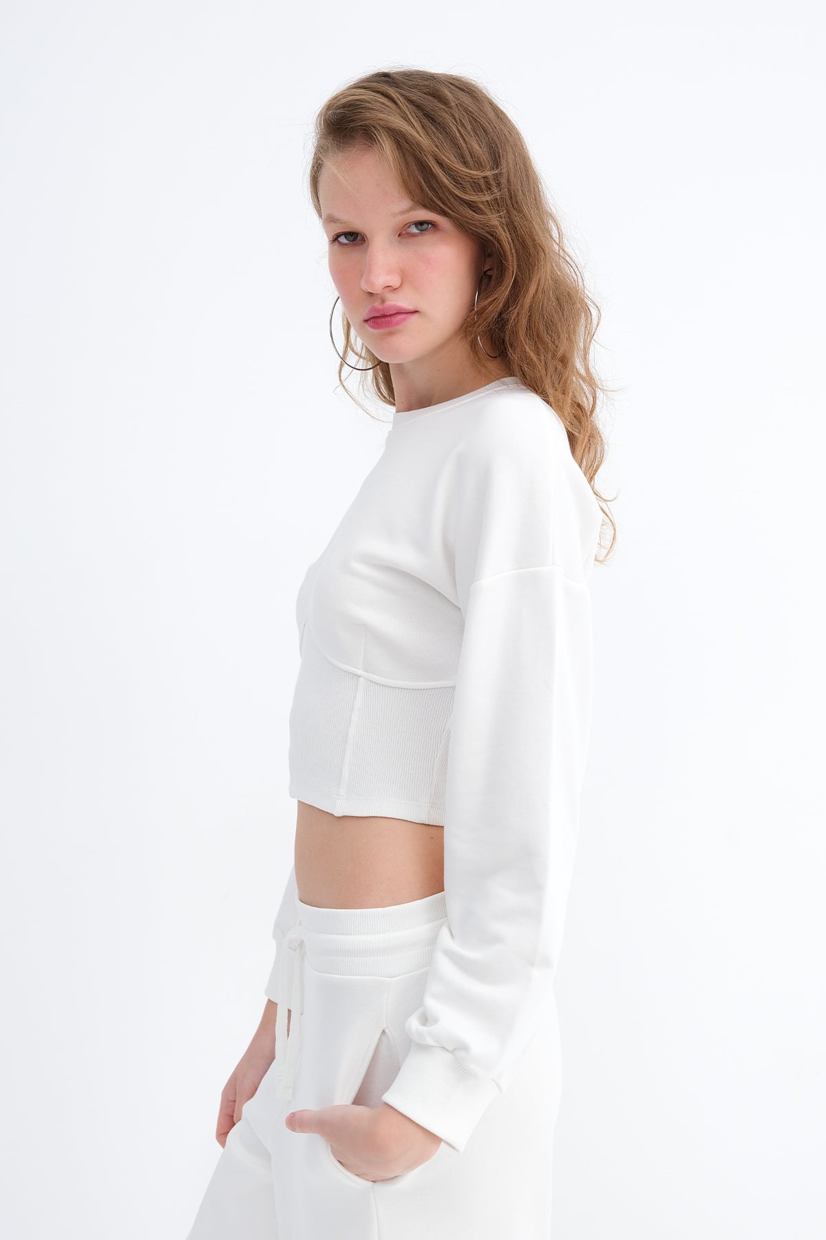 Ecru_Corset-Waist-Crop-Sweatshirt-addax