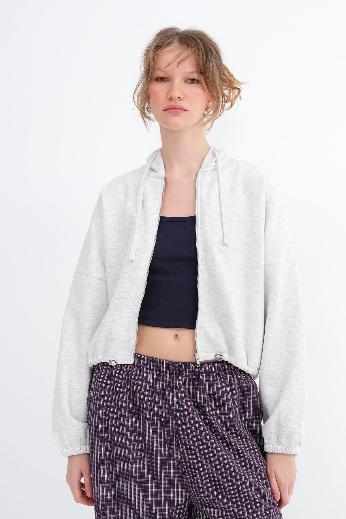 Snow-Melange_Elasticated-Hem-Fleece-Joggers-addax