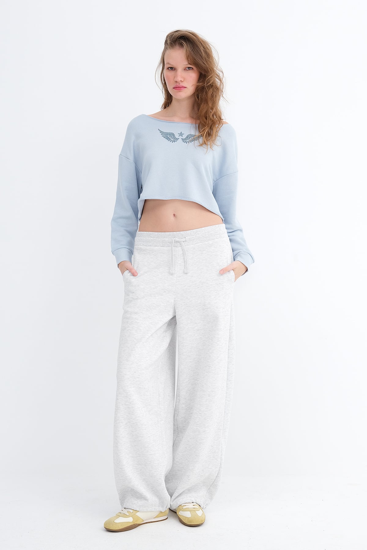 Snow-Melange_Elasticated-Hem-Fleece-Joggers-addax