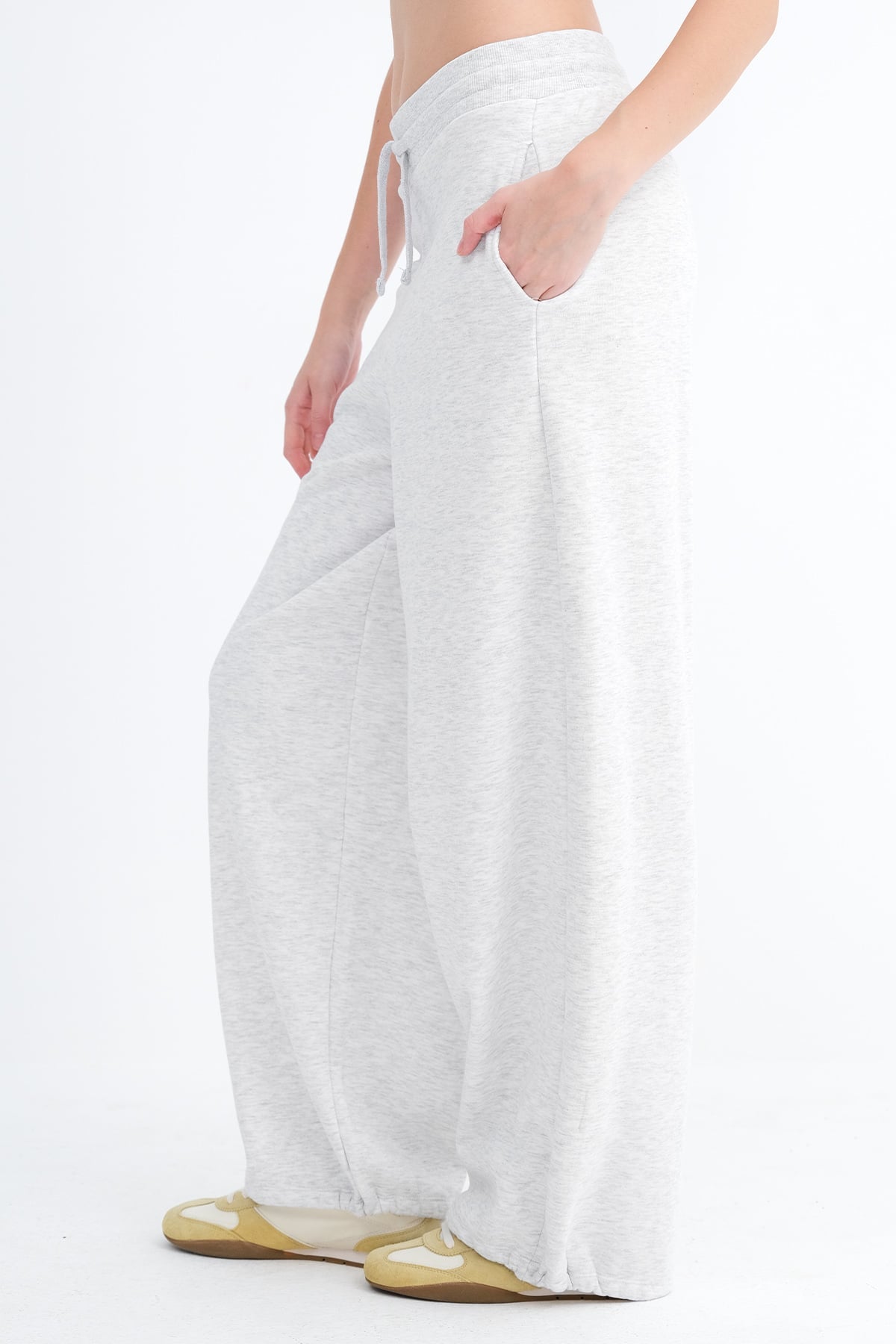 Snow-Melange_Elasticated-Hem-Fleece-Joggers-addax