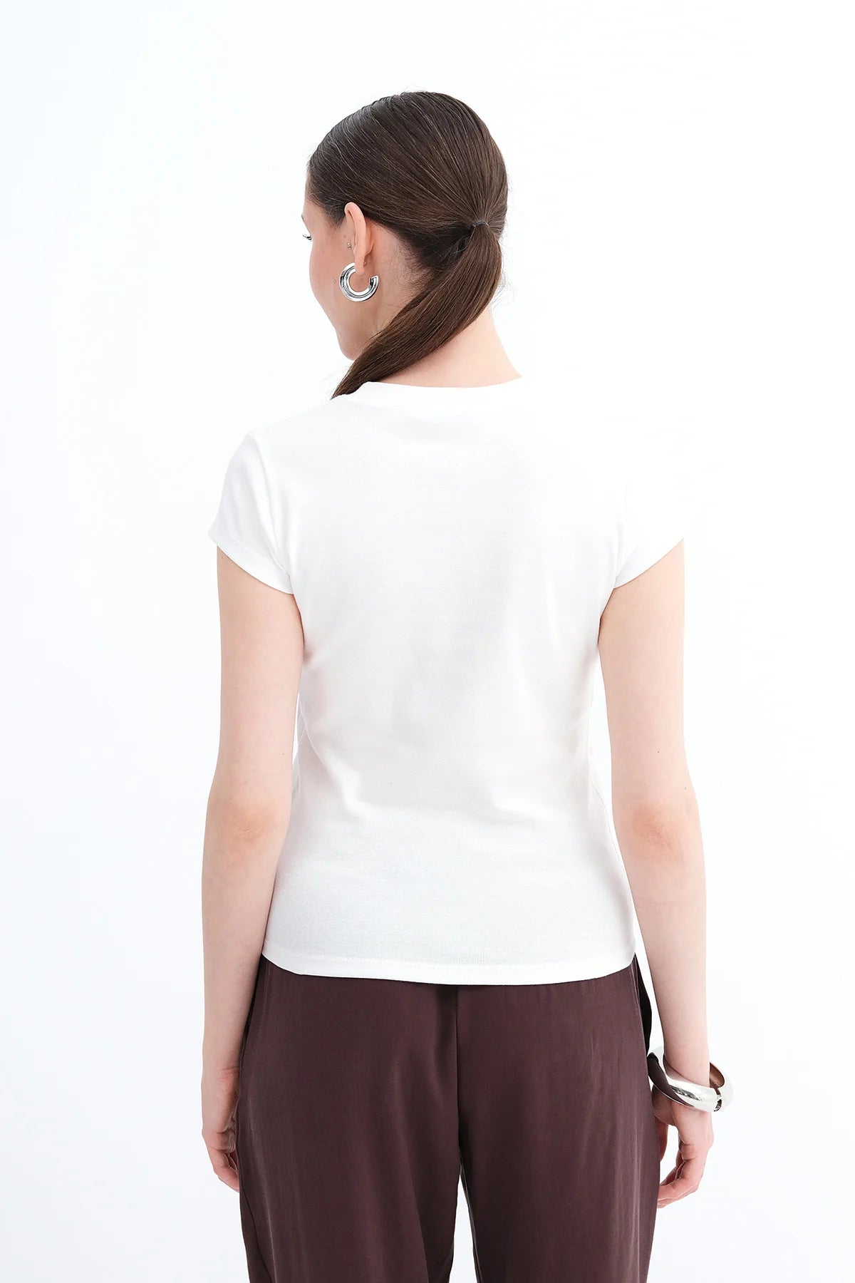 Ecru_Floral-Printed-T-shirt-addax