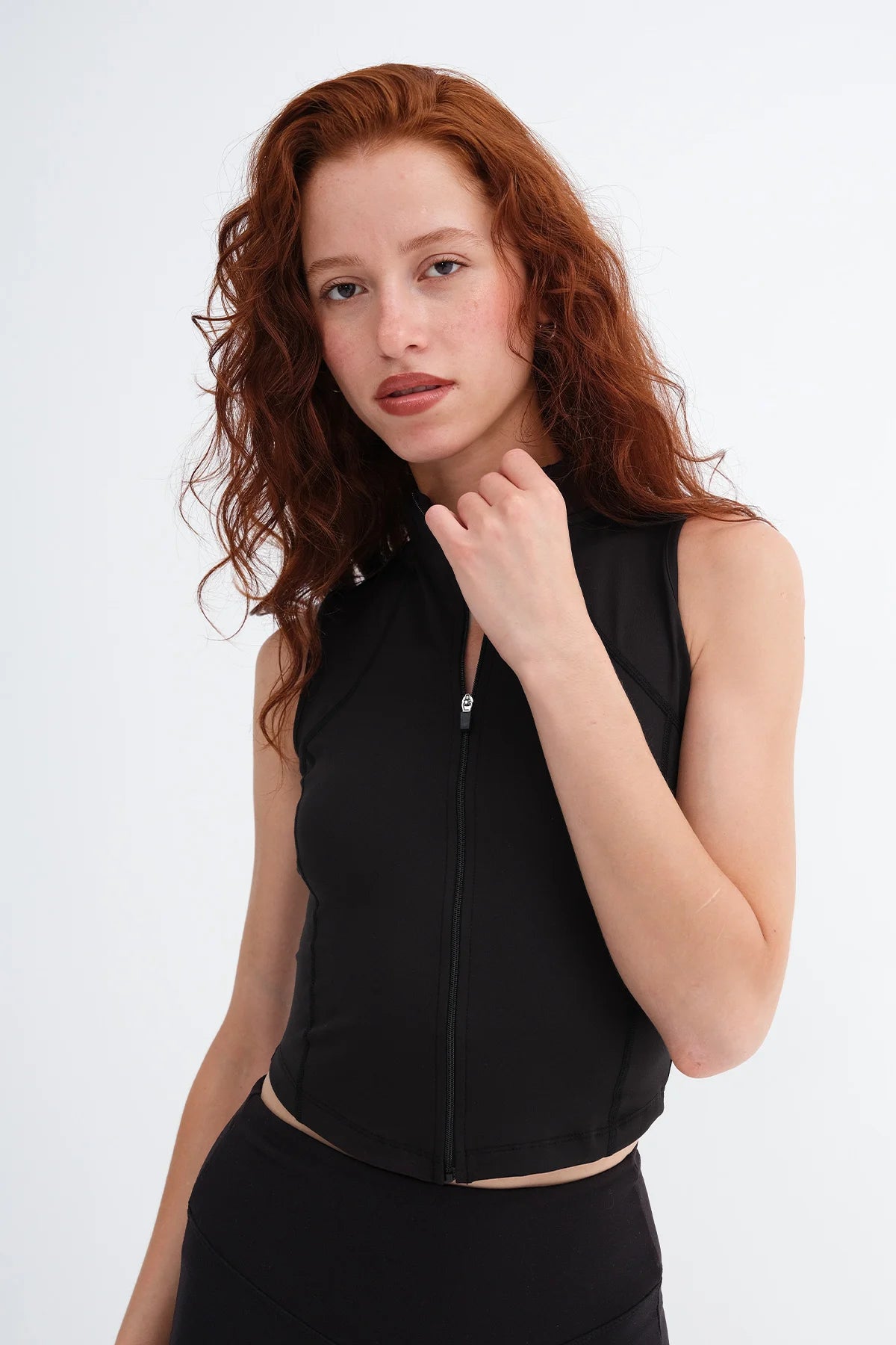 Black_High-Neck-Zip-Up-Blouse-addax
