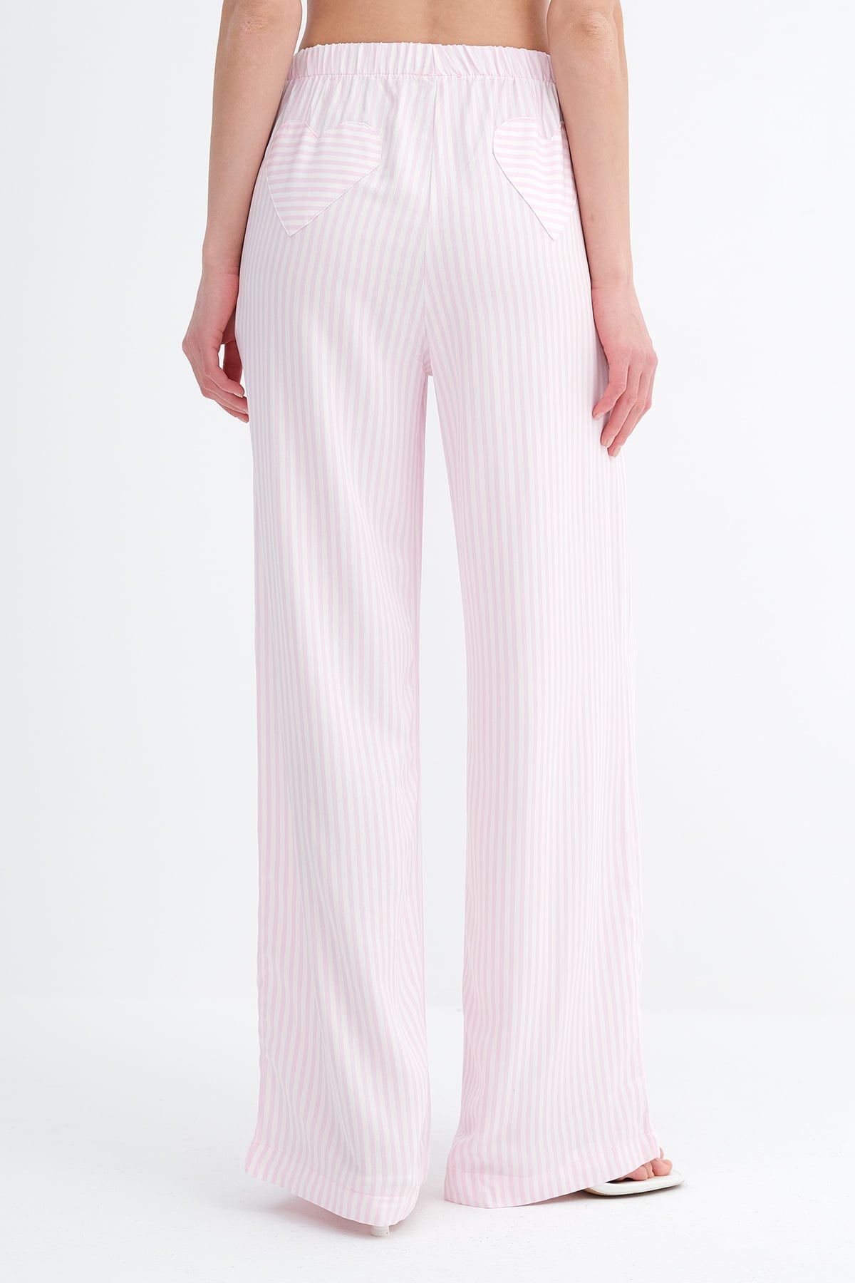 Striped Pants with Heart Detail