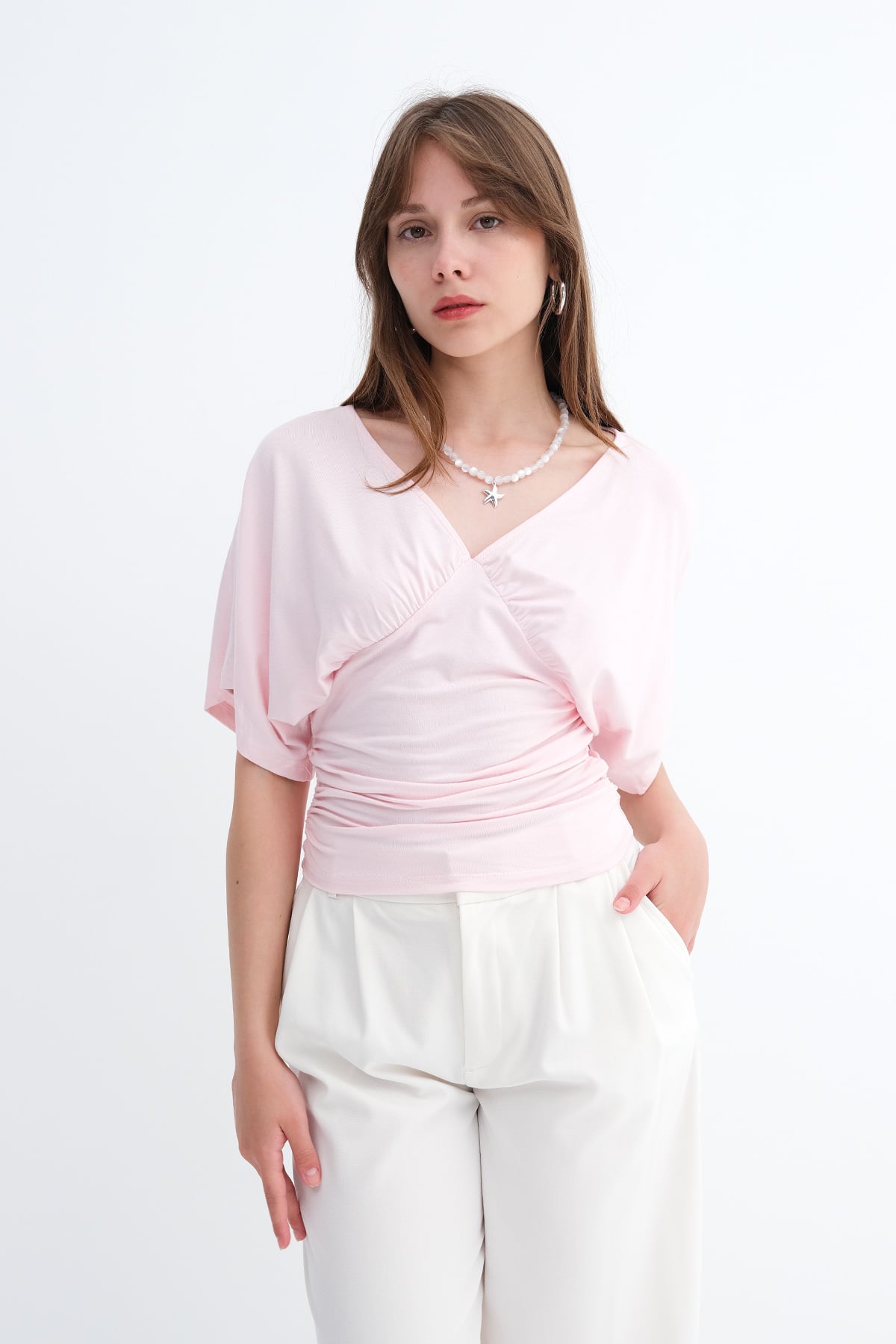 Lotus_V-Neck-Ruched-Blouse-addax